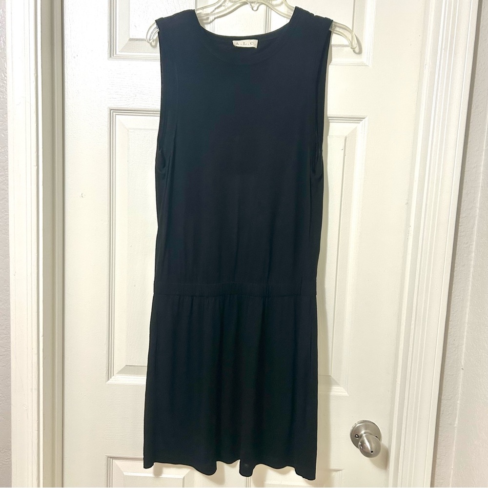 A.L.C. Black Jersey Sleeveless Mini Dress with cutout Size M - Picture 2 of 12